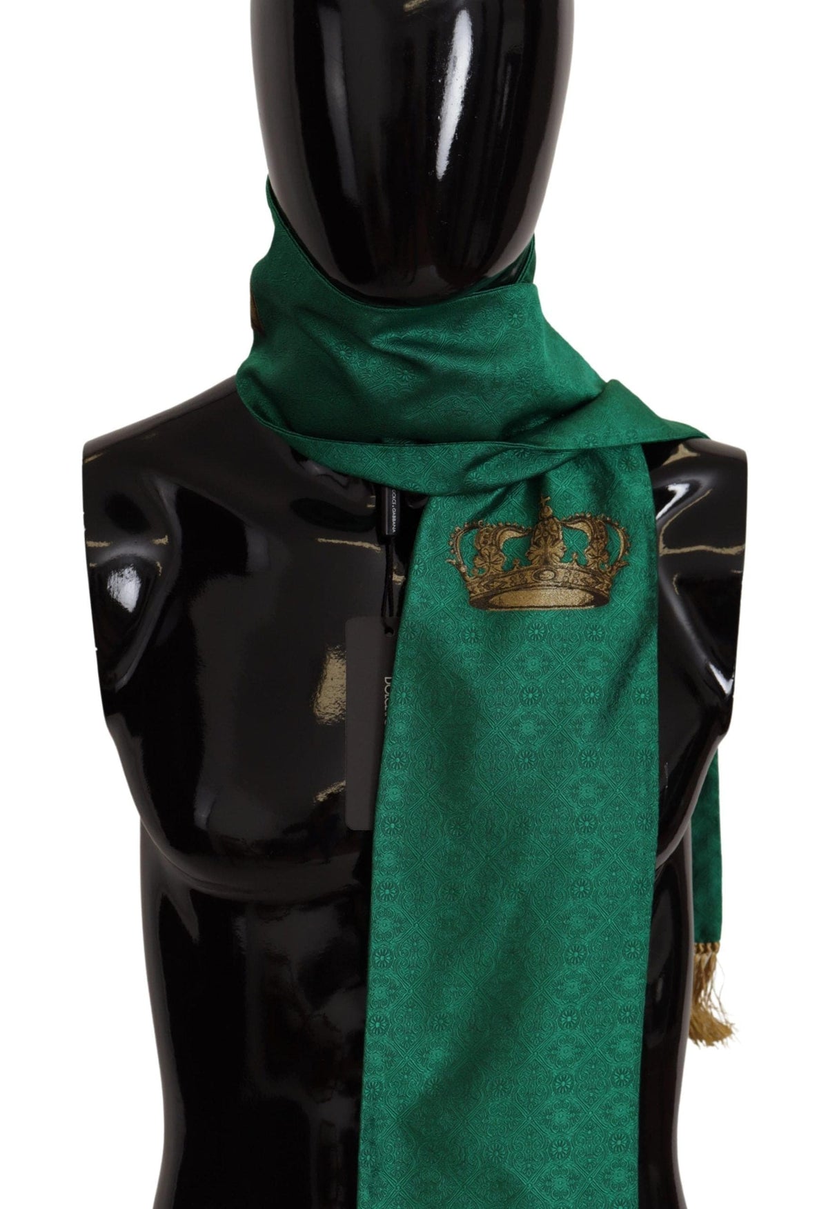 Foulard élégant en soie mélangée verte Dolce &amp; Gabbana pour homme