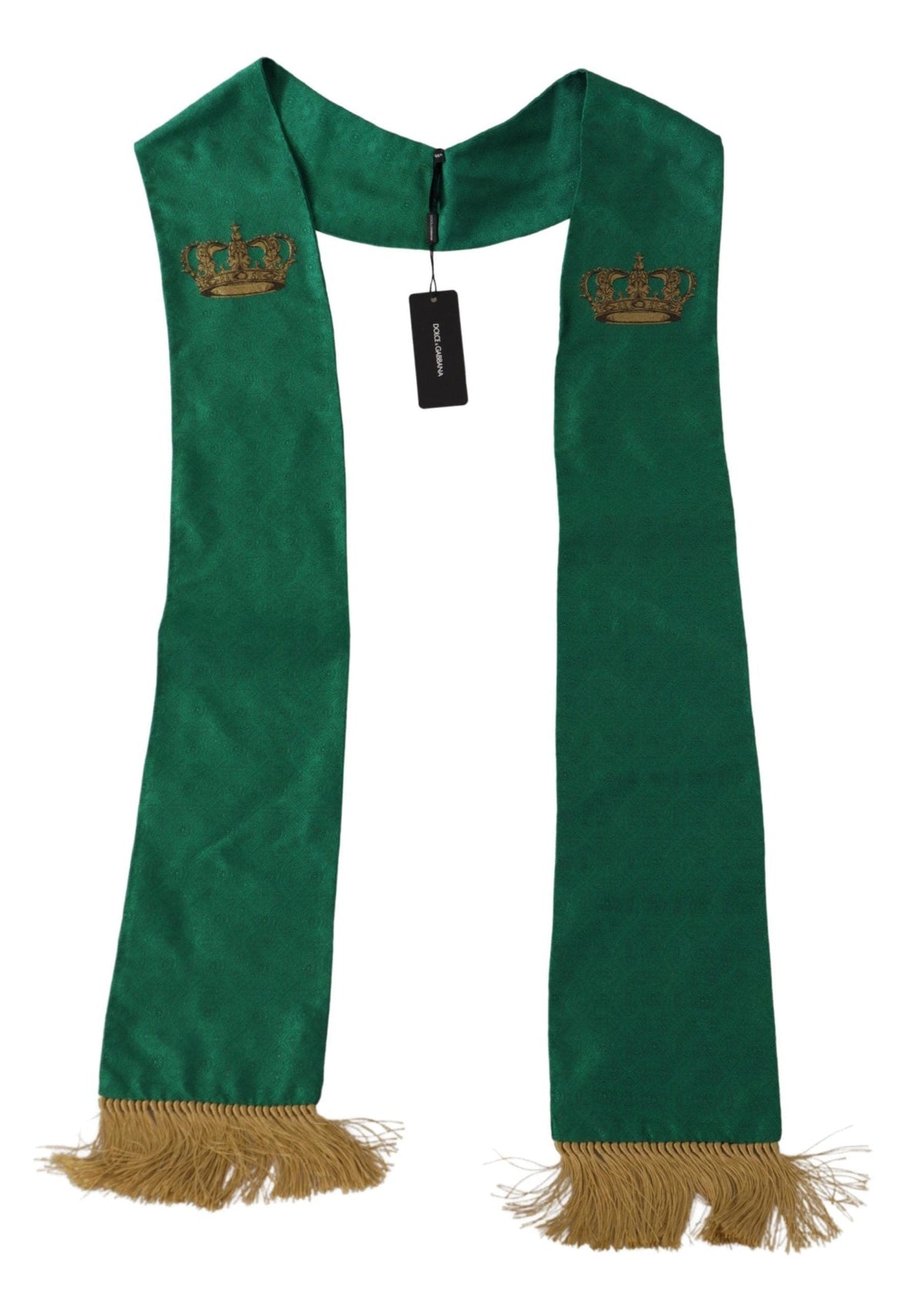 Foulard élégant en soie mélangée verte Dolce &amp; Gabbana pour homme