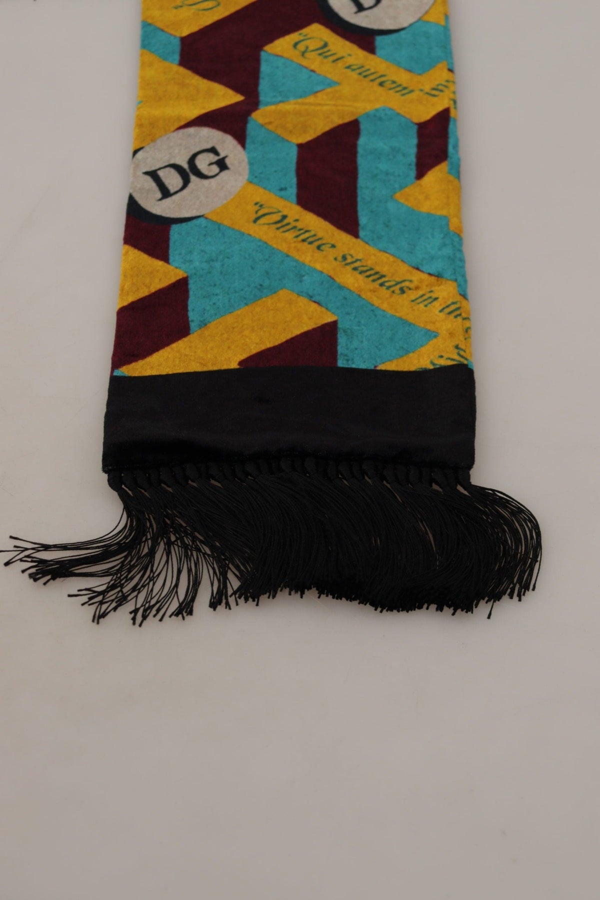 Foulard élégant en soie mélangée multicolore Dolce &amp; Gabbana pour homme