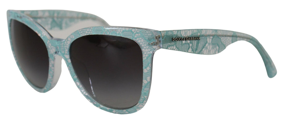 Lunettes de soleil élégantes Dolce &amp; Gabbana avec détails en dentelle bleue