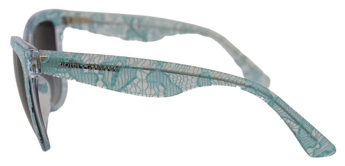 Lunettes de soleil élégantes Dolce &amp; Gabbana avec détails en dentelle bleue