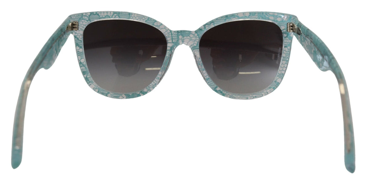 Gafas de sol elegantes con detalle de encaje azul de Dolce &amp; Gabbana