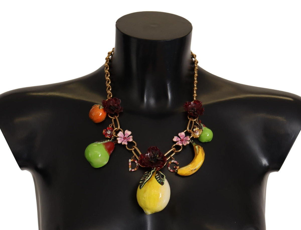 Collier Dolce &amp; Gabbana Chic Gold Statement avec fruits de Sicile