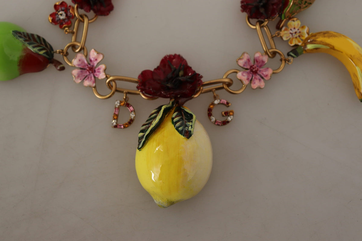 Collier Dolce &amp; Gabbana Chic Gold Statement avec fruits de Sicile