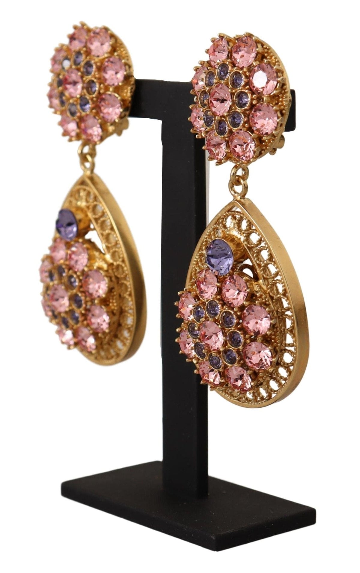 Boucles d'oreilles pendantes baroques en cristal multicolore Dolce &amp; Gabbana