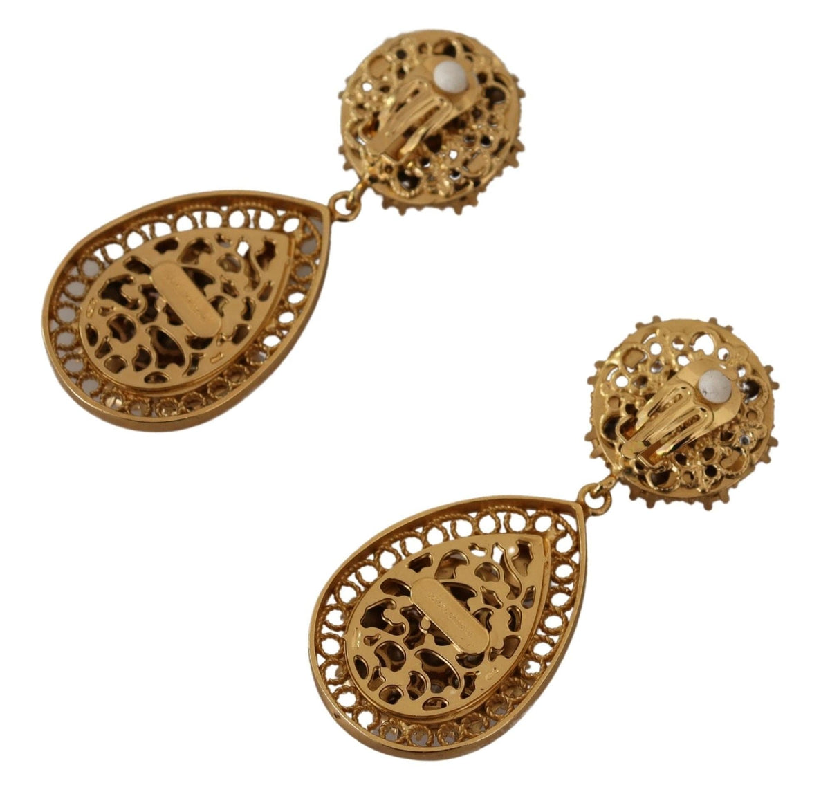 Boucles d'oreilles pendantes baroques en cristal multicolore Dolce &amp; Gabbana