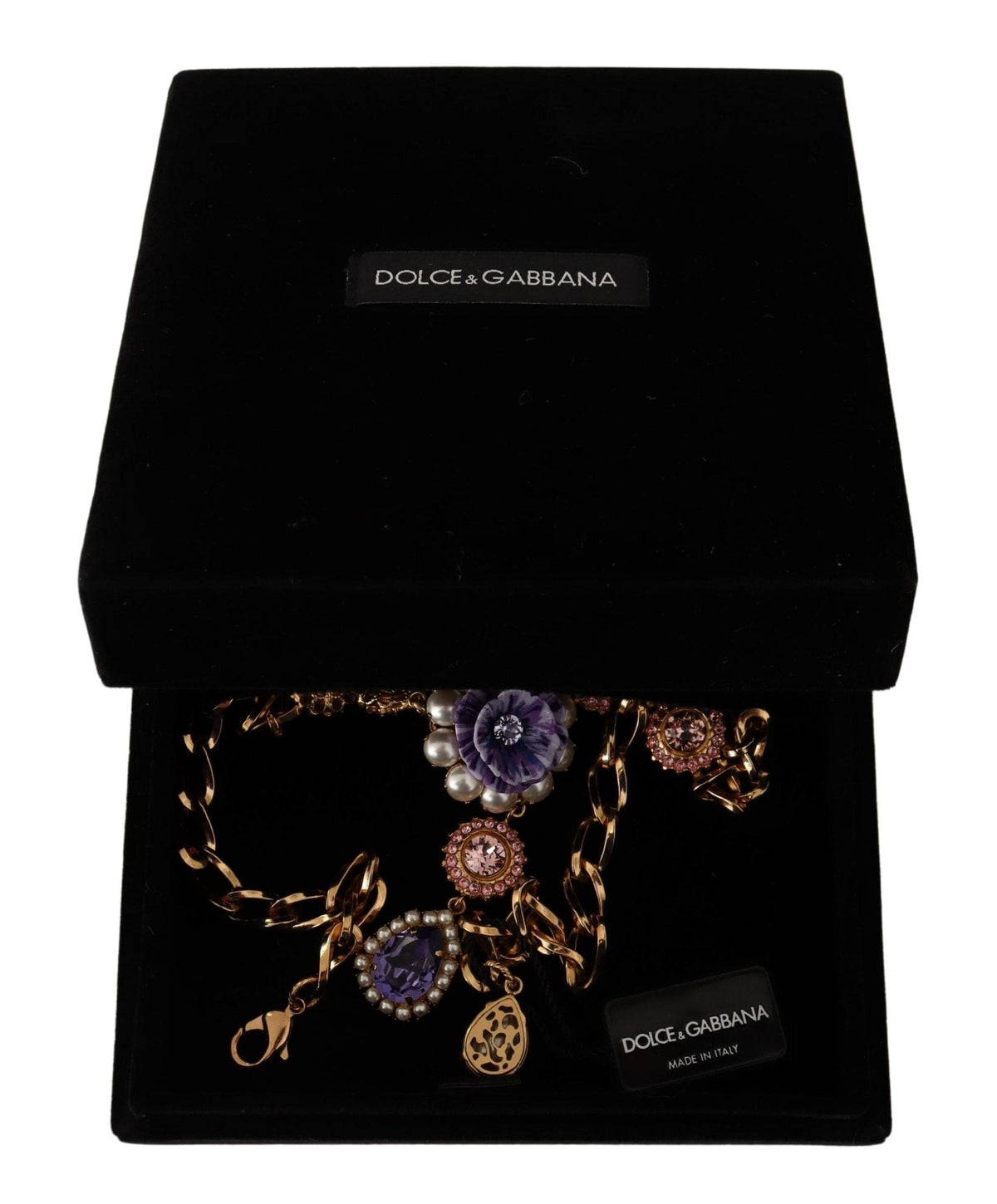 Elegante collar con cristales y diseño floral de Dolce &amp; Gabbana