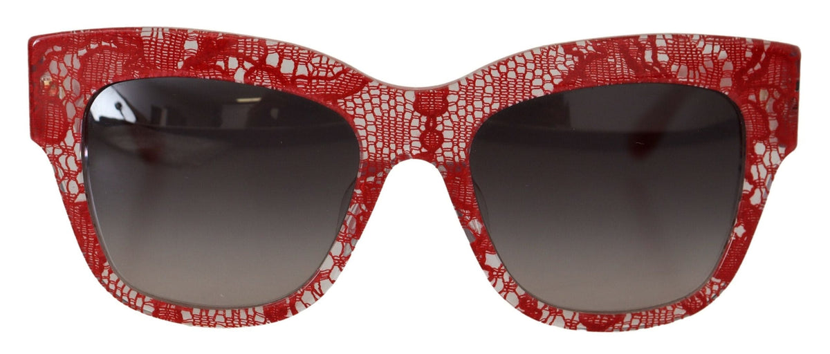 Lunettes de soleil élégantes Dolce &amp; Gabbana avec détails en dentelle rouge