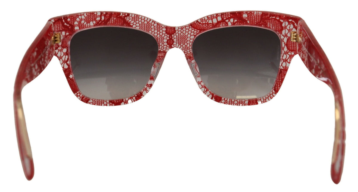 Lunettes de soleil élégantes Dolce &amp; Gabbana avec détails en dentelle rouge