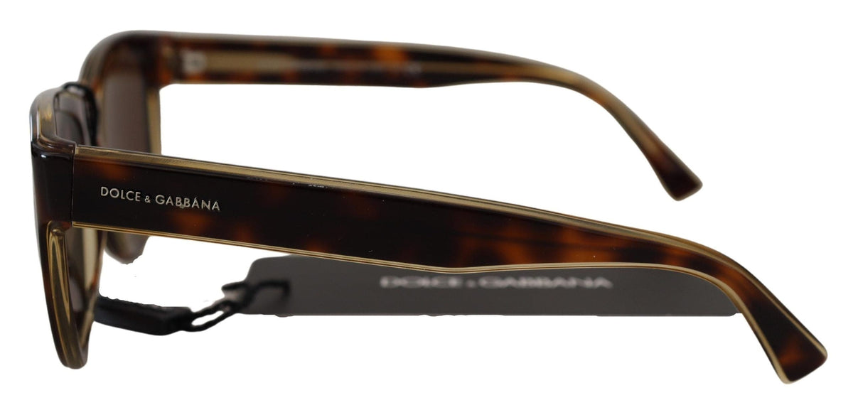 Lunettes de soleil unisexes chics en acétate marron Dolce &amp; Gabbana