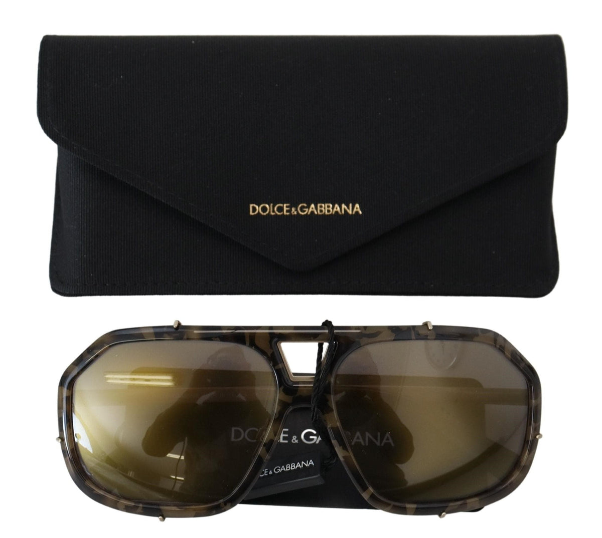 Gafas de sol estilo aviador con efecto espejo en marrón de Dolce &amp; Gabbana