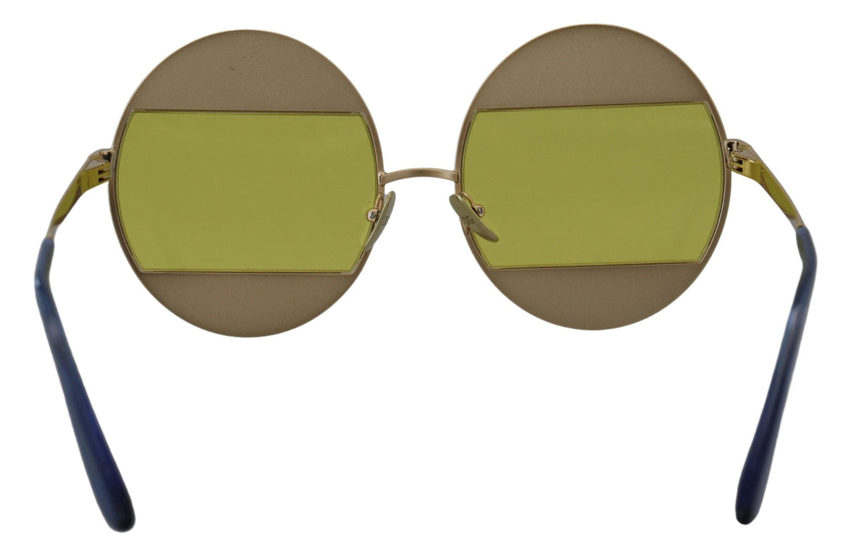 Lunettes de soleil ovales dorées ornées de cristaux Dolce &amp; Gabbana