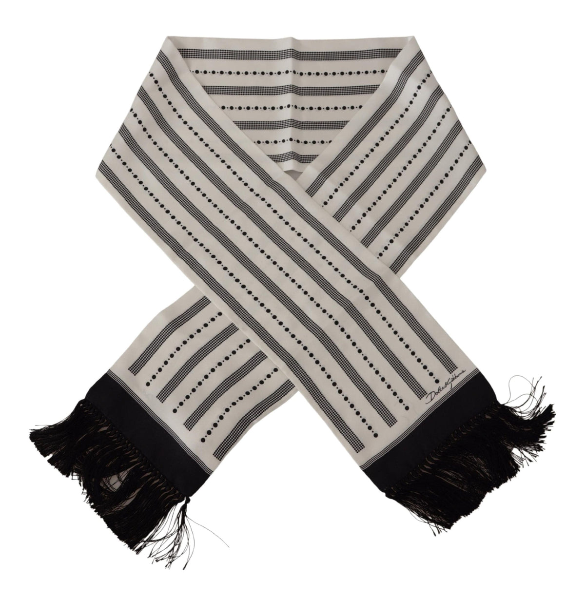 Dolce & Gabbana Elegant Monochrome Silk Men's Scarf