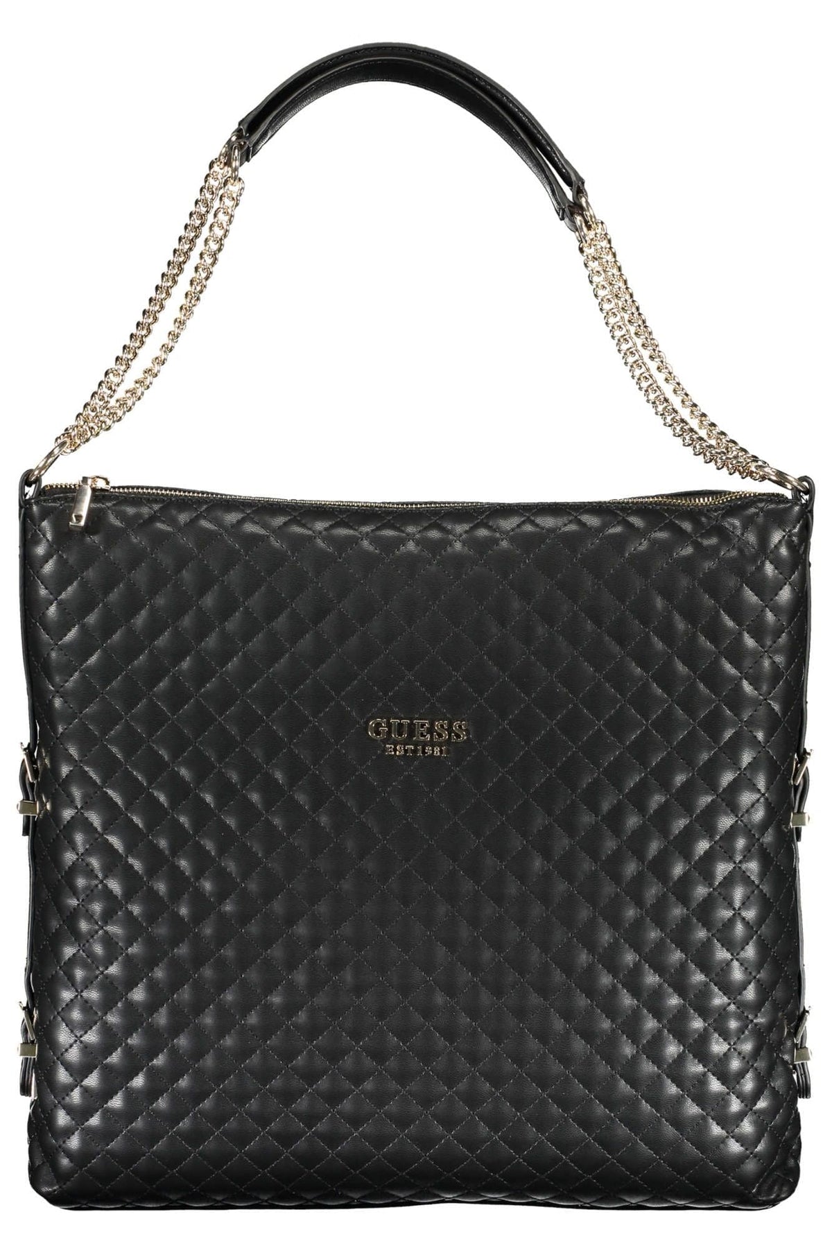 Bolso de hombro negro con dos cadenas Guess Jeans Chic