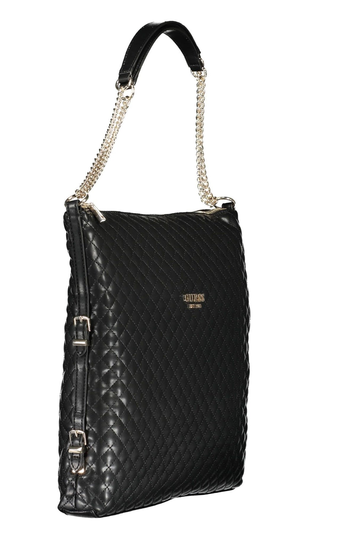 Bolso de hombro negro con dos cadenas Guess Jeans Chic