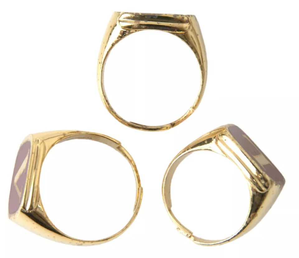 Juego de 3 anillos LOVE de latón dorado y esmalte de Dolce &amp; Gabbana