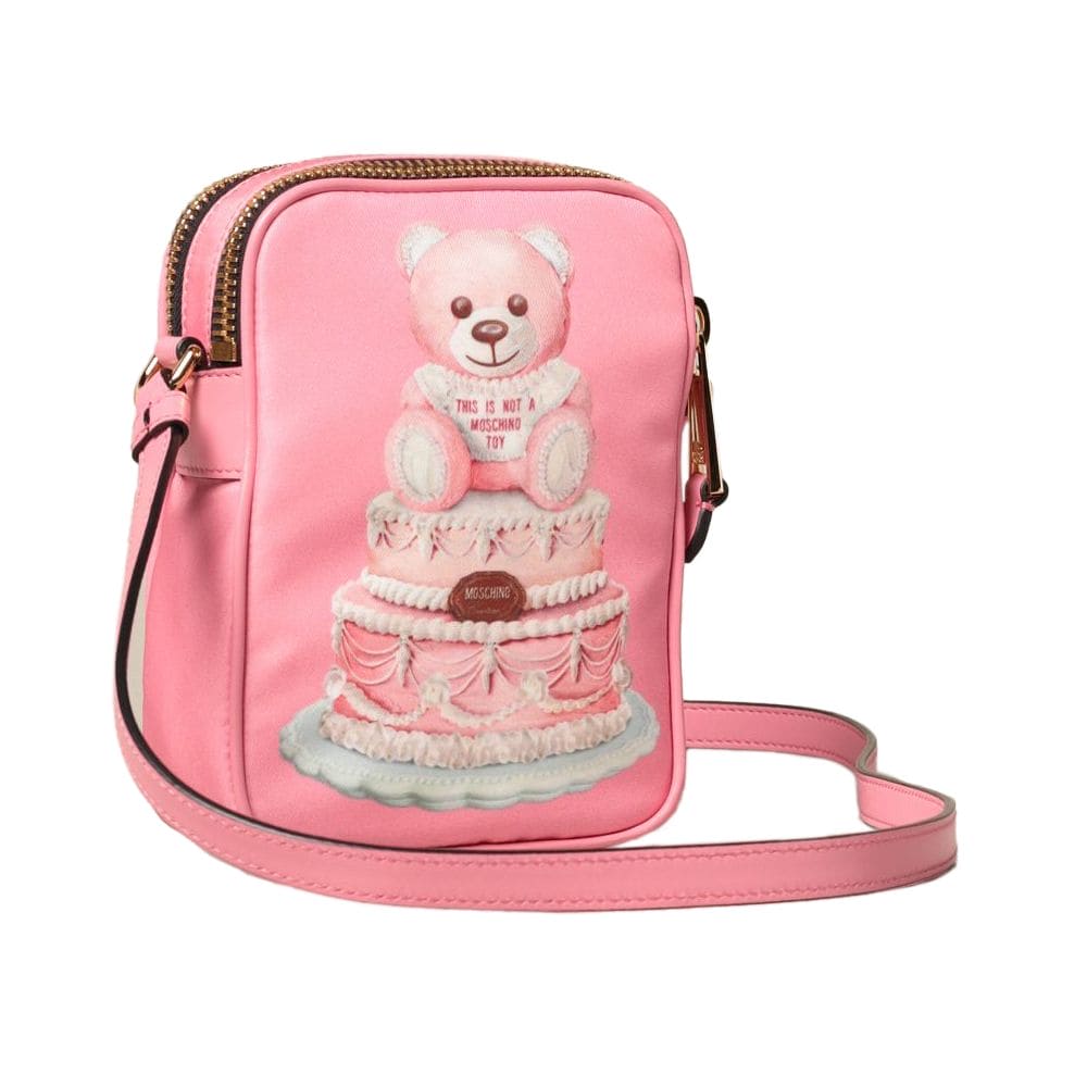 Bolso bandolera de nailon rosa de Moschino Couture