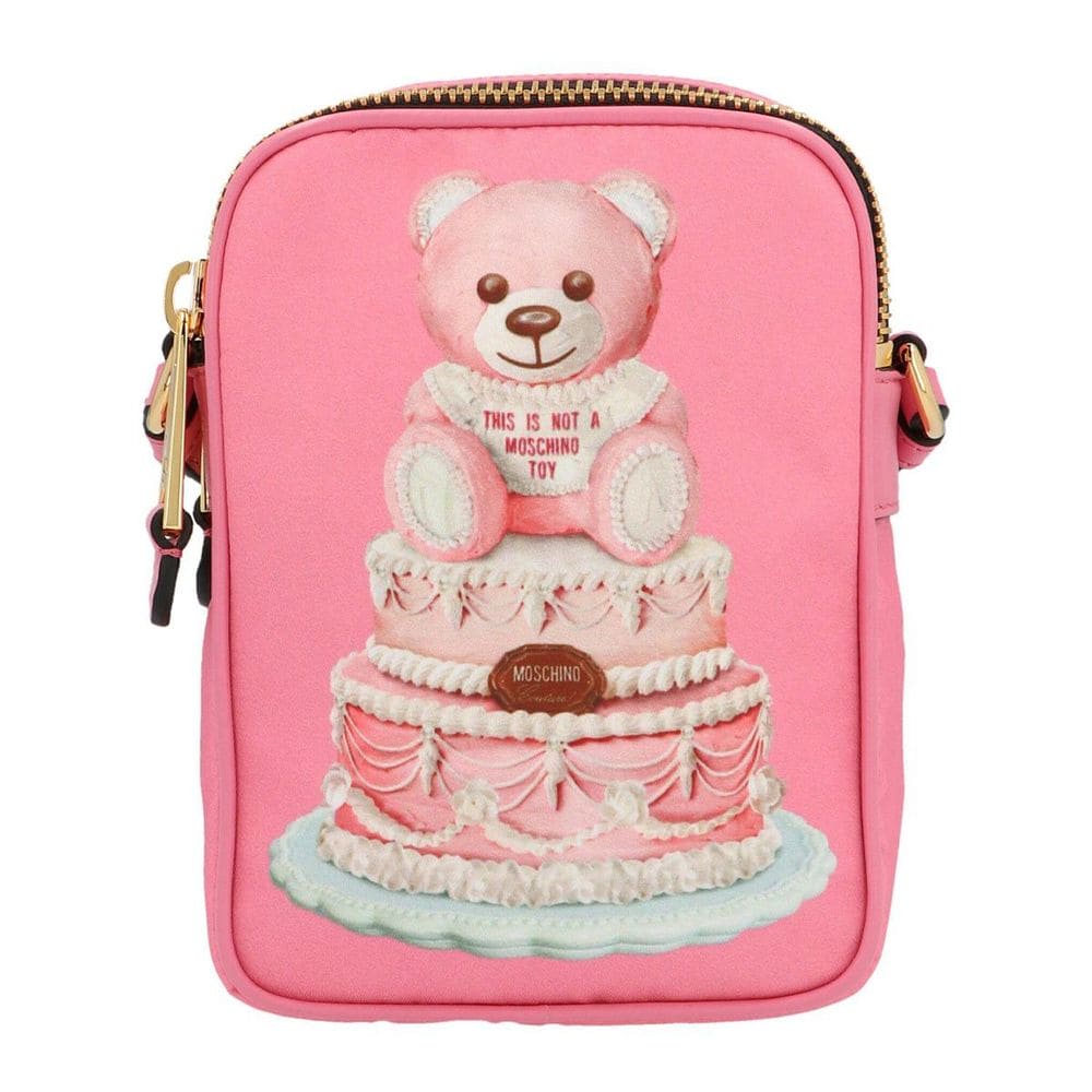 Bolso bandolera de nailon rosa de Moschino Couture