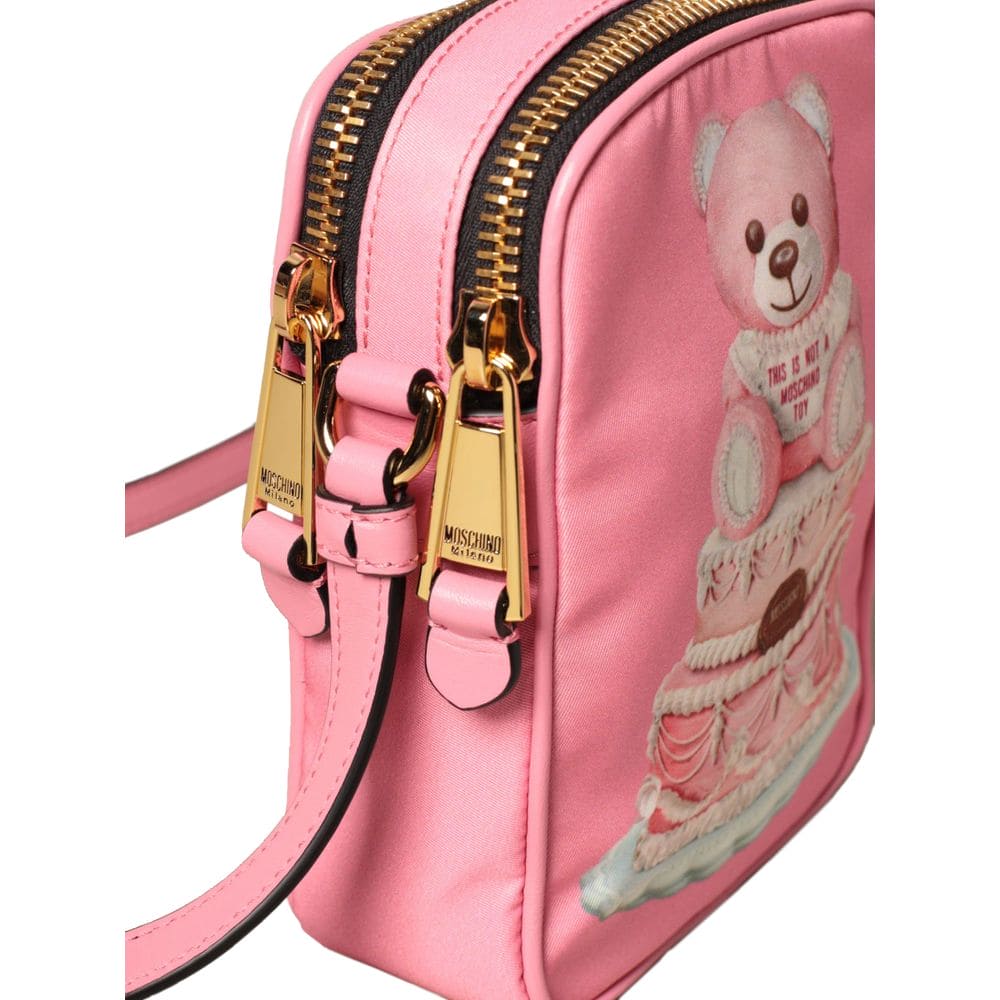 Bolso bandolera de nailon rosa de Moschino Couture