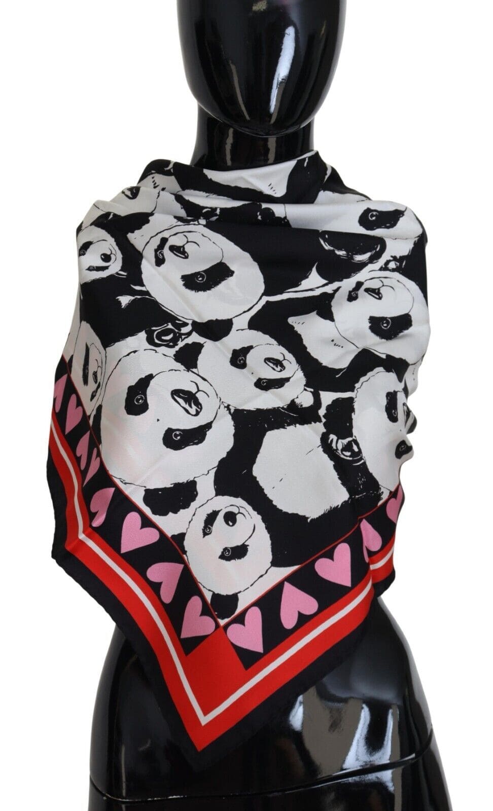 Foulard en soie imprimé panda élégant Dolce &amp; Gabbana