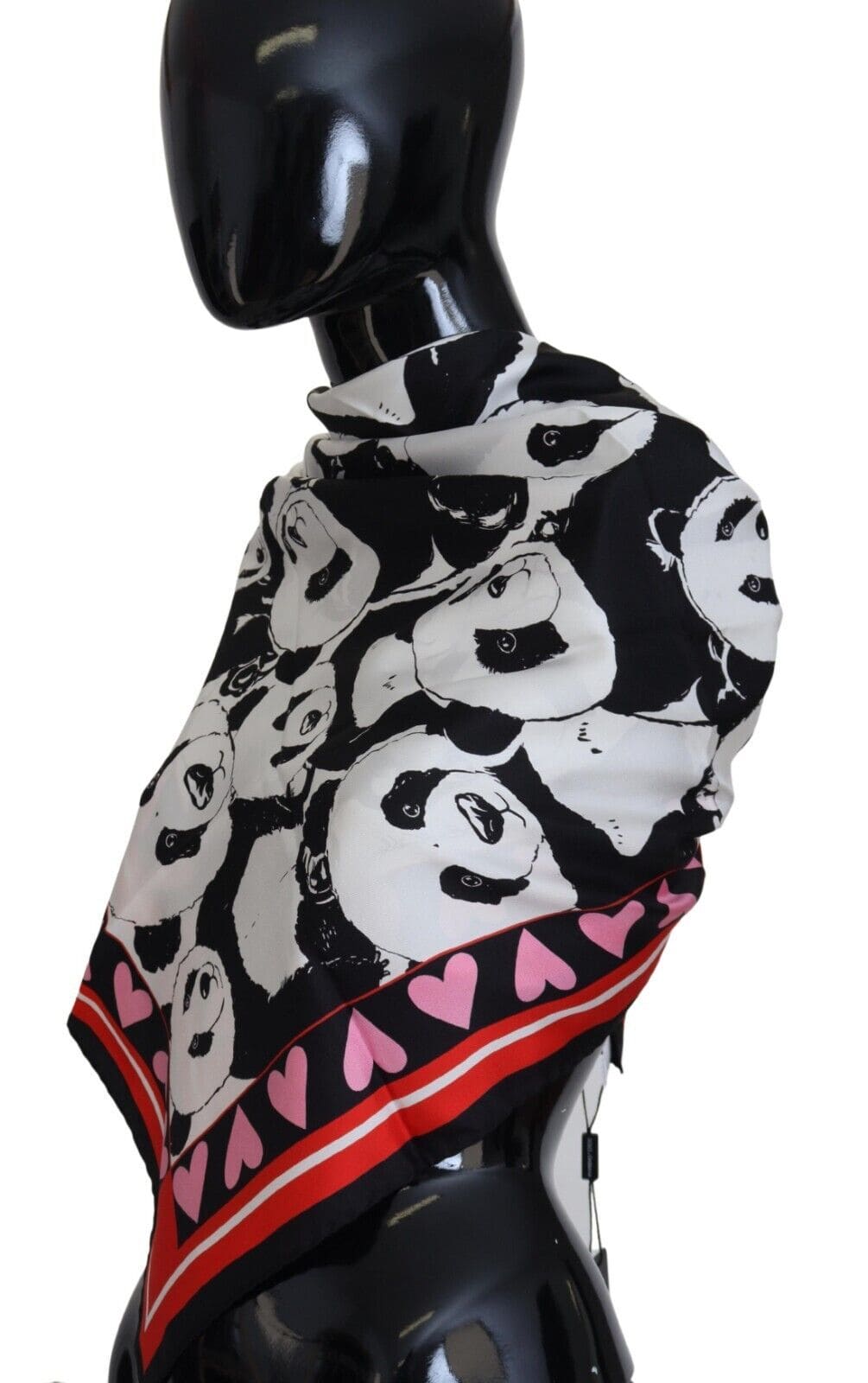 Foulard en soie imprimé panda élégant Dolce &amp; Gabbana