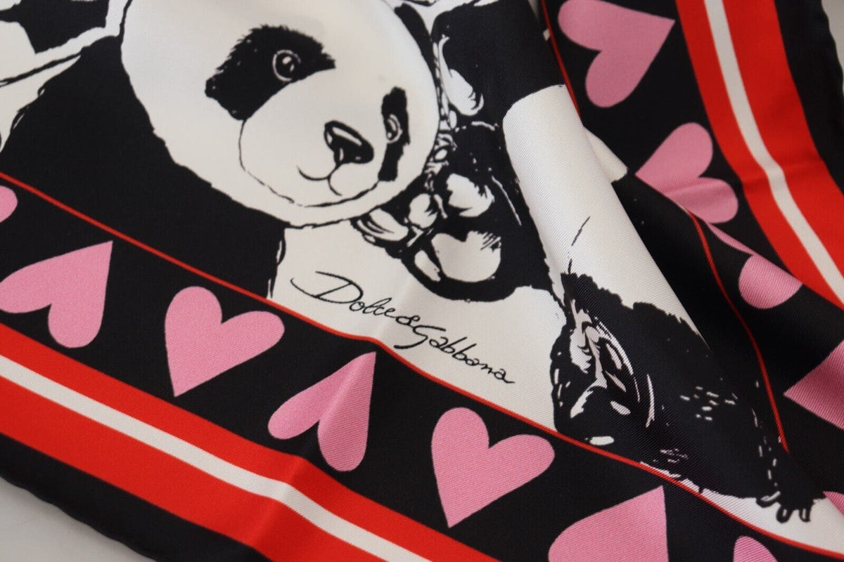 Foulard en soie imprimé panda élégant Dolce &amp; Gabbana