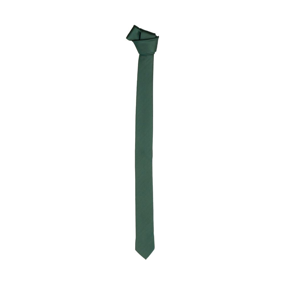 Corbata fina de seda verde elegante Emilio Romanelli