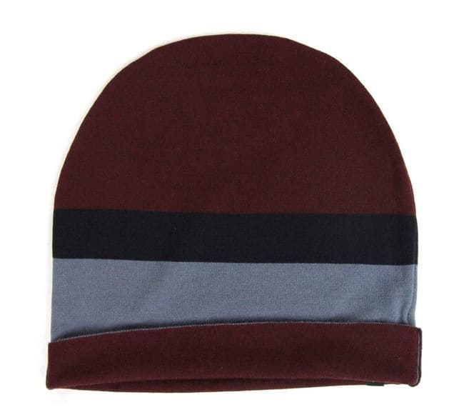 Gorro de lana de punto mediano unisex de color azul burdeos de Gucci