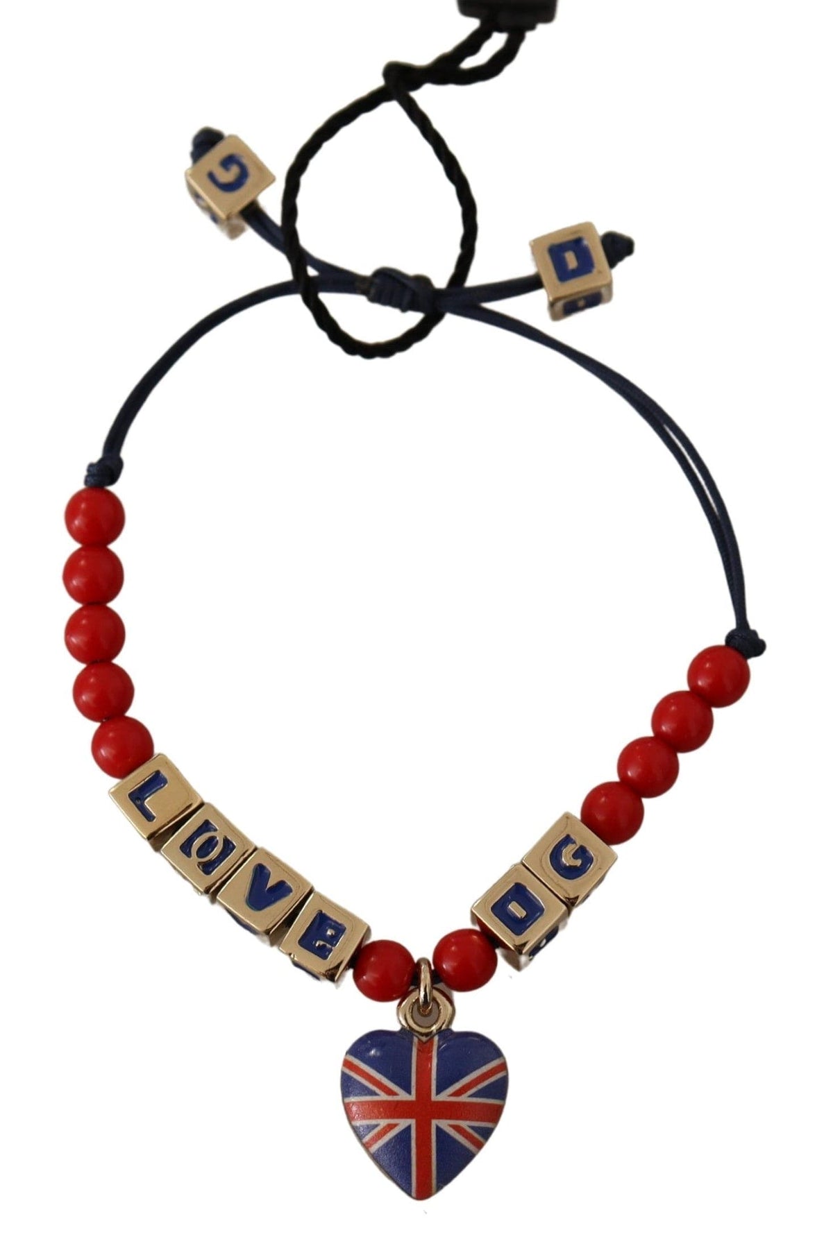 Elegante pulsera Dolce &amp; Gabbana de cristal azul, rojo y zamak