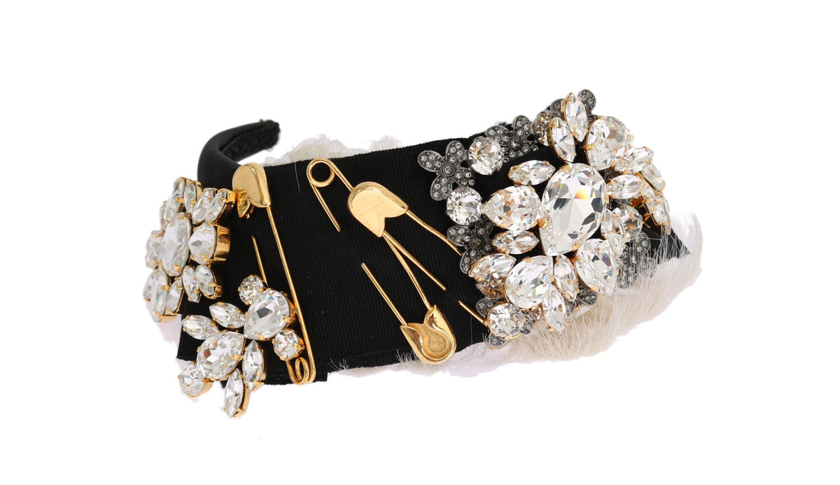 Diadema elegante con cristales negros de Dolce &amp; Gabbana