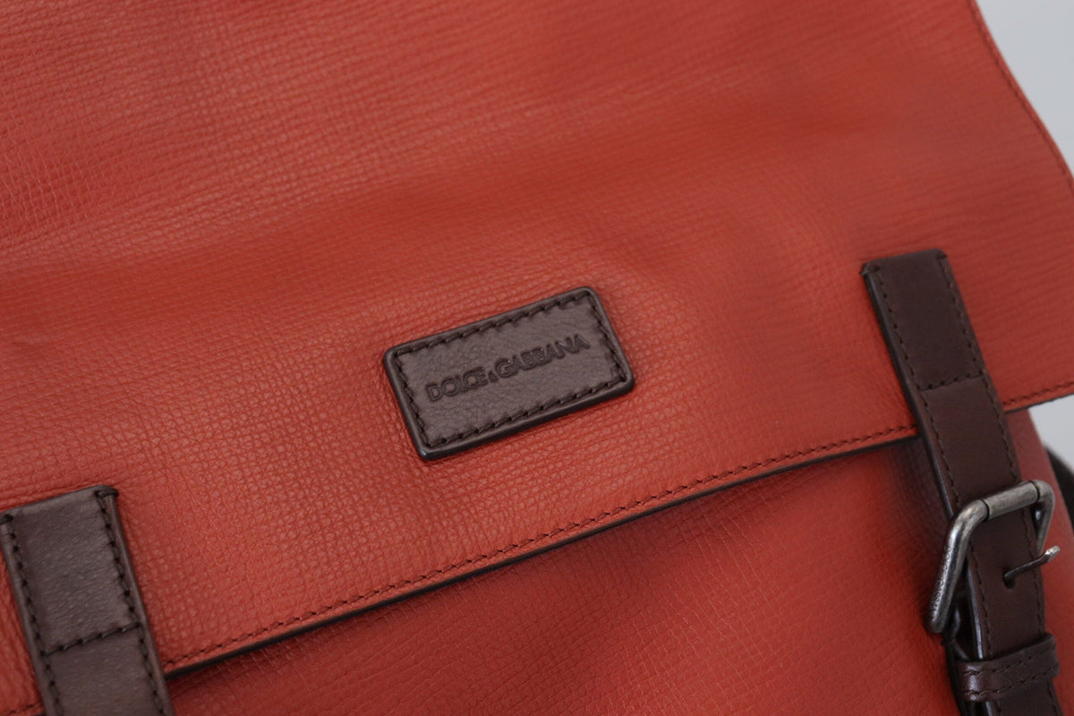 Mochila elegante de piel de becerro de Dolce &amp; Gabbana en color naranja