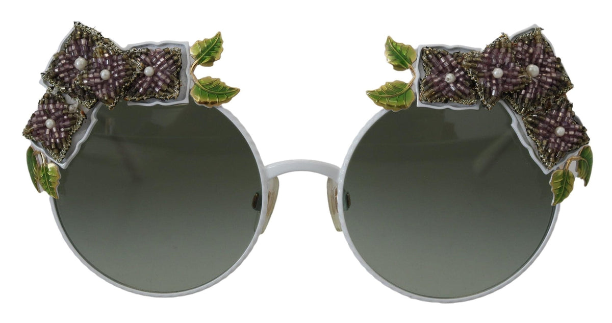 Gafas de sol elegantes con adornos florales en dorado de Dolce &amp; Gabbana