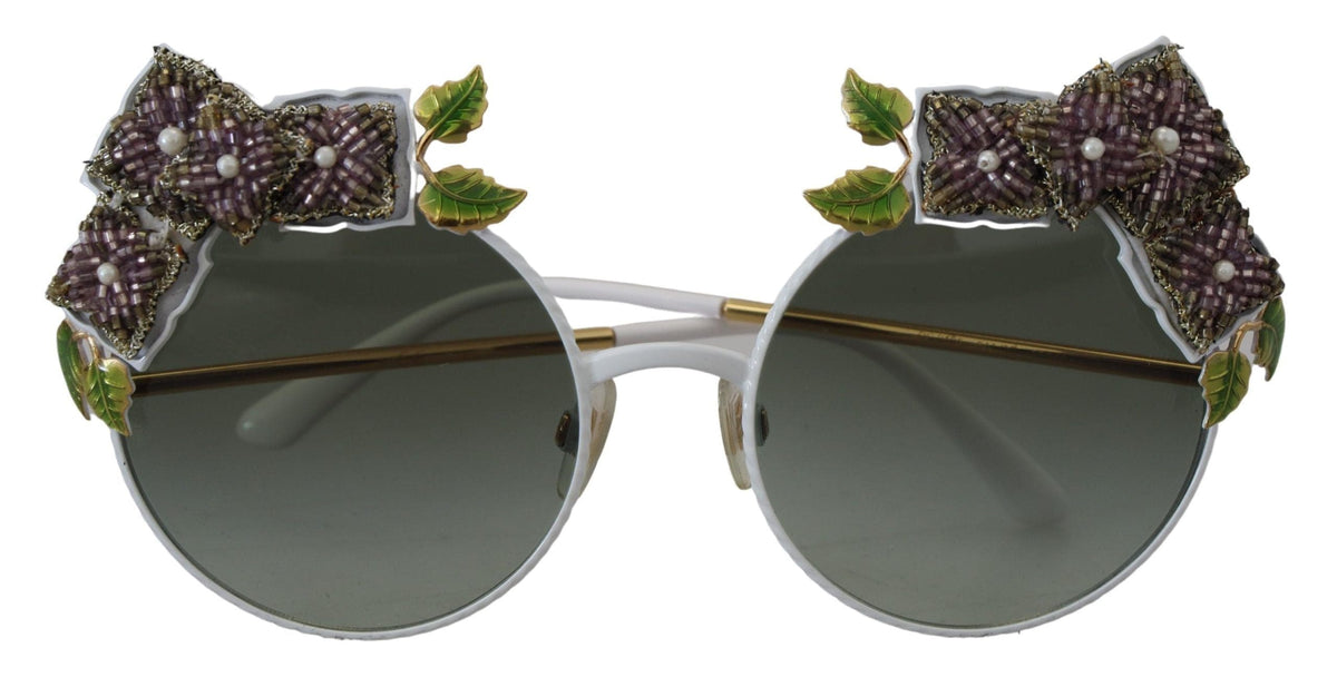 Gafas de sol elegantes con adornos florales en dorado de Dolce &amp; Gabbana