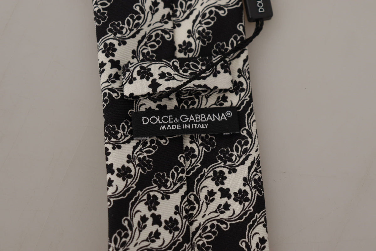 Nœud papillon élégant en soie à imprimé floral Dolce &amp; Gabbana