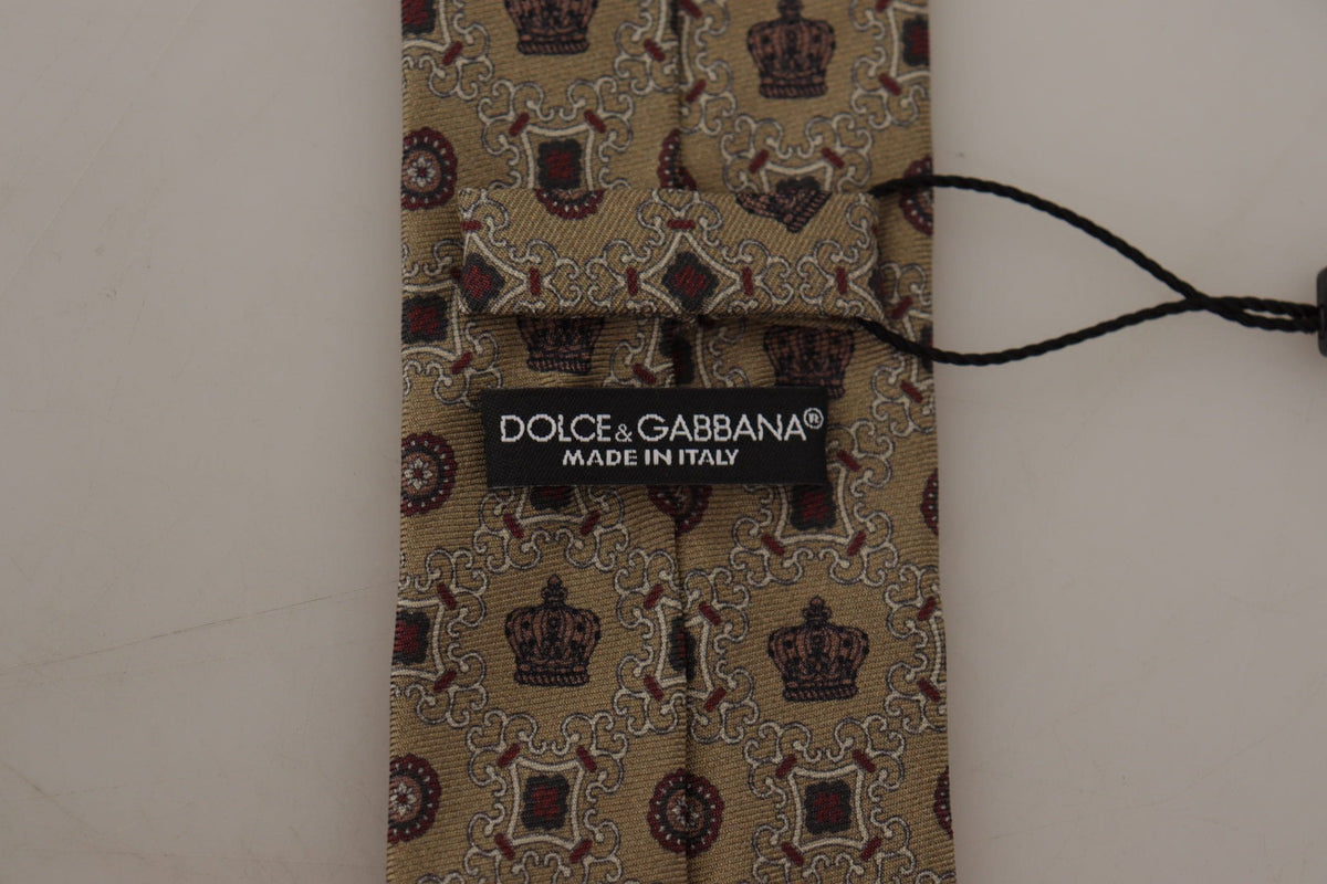 Corbata elegante de seda beige de Dolce &amp; Gabbana