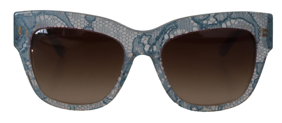 Gafas de sol elegantes con degradado y ribete de encaje de Dolce &amp; Gabbana