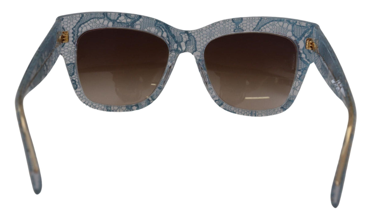 Gafas de sol elegantes con degradado y ribete de encaje de Dolce &amp; Gabbana