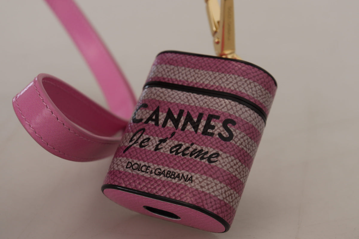 Étui en cuir chic pour AirPods Dolce &amp; Gabbana en rose