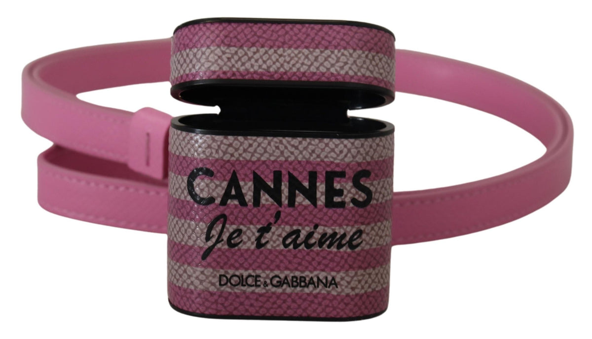 Étui en cuir chic pour AirPods Dolce &amp; Gabbana en rose