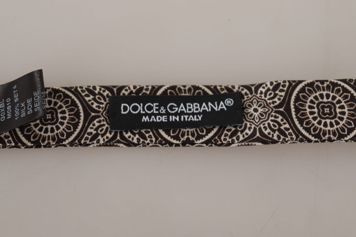 Pajarita elegante de seda negra y blanca de Dolce &amp; Gabbana