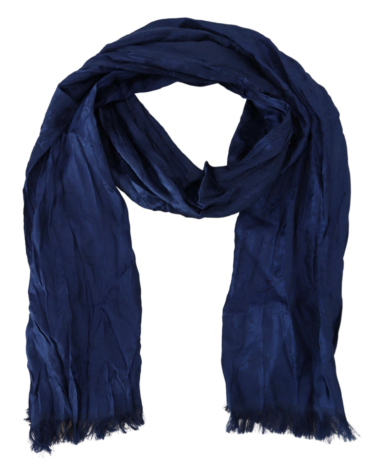 Foulard à franges en soie élégant de style national en bleu chic