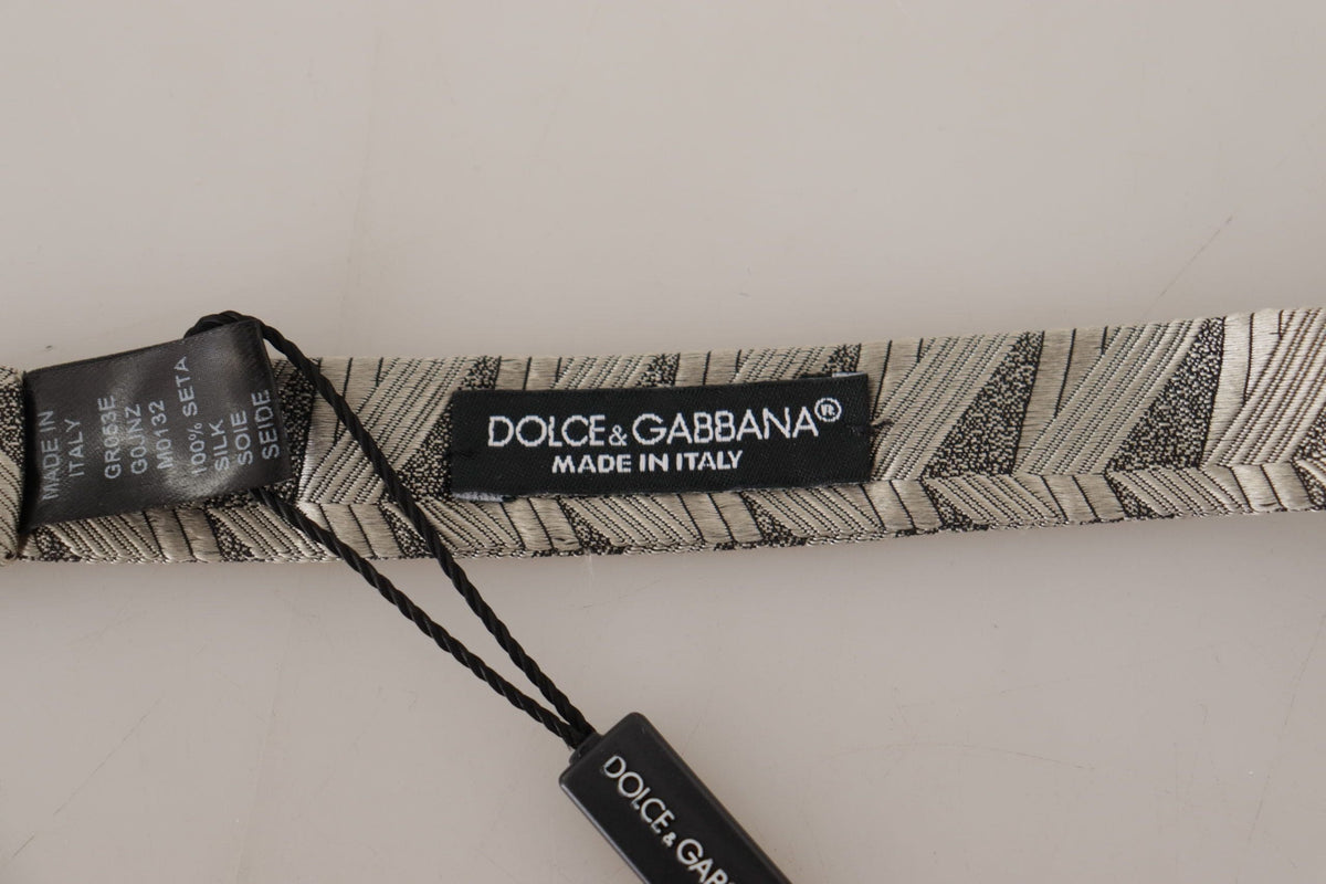 Noeud papillon élégant en soie grise Dolce &amp; Gabbana