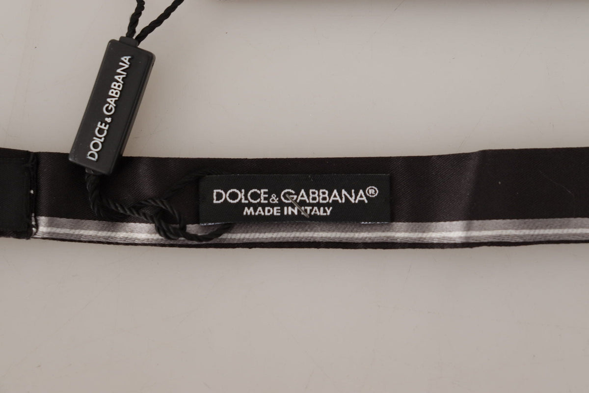 Nœud papillon élégant en soie Dolce &amp; Gabbana en noir et gris