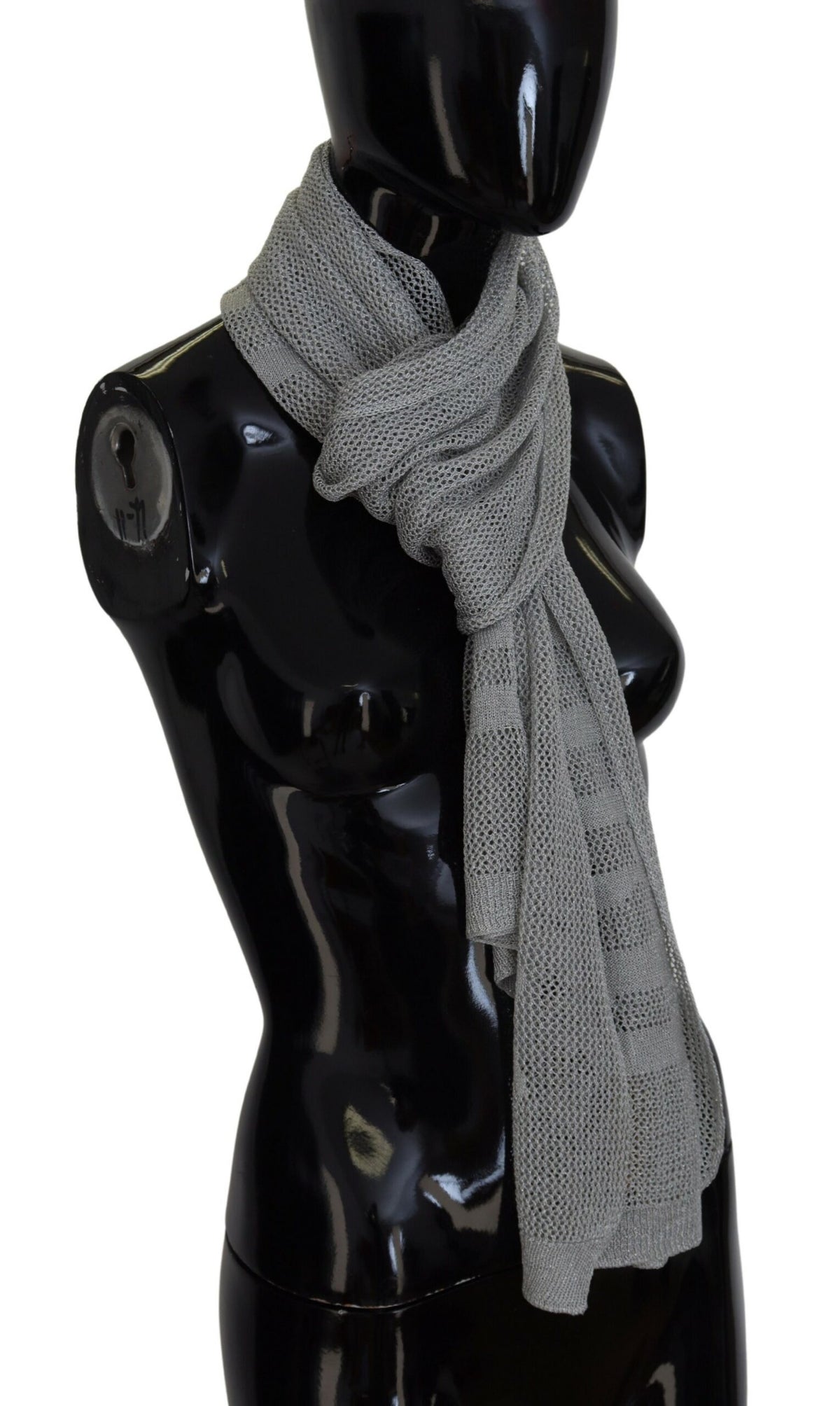 John Galliano Elegant Gray Knitted Designer Scarf