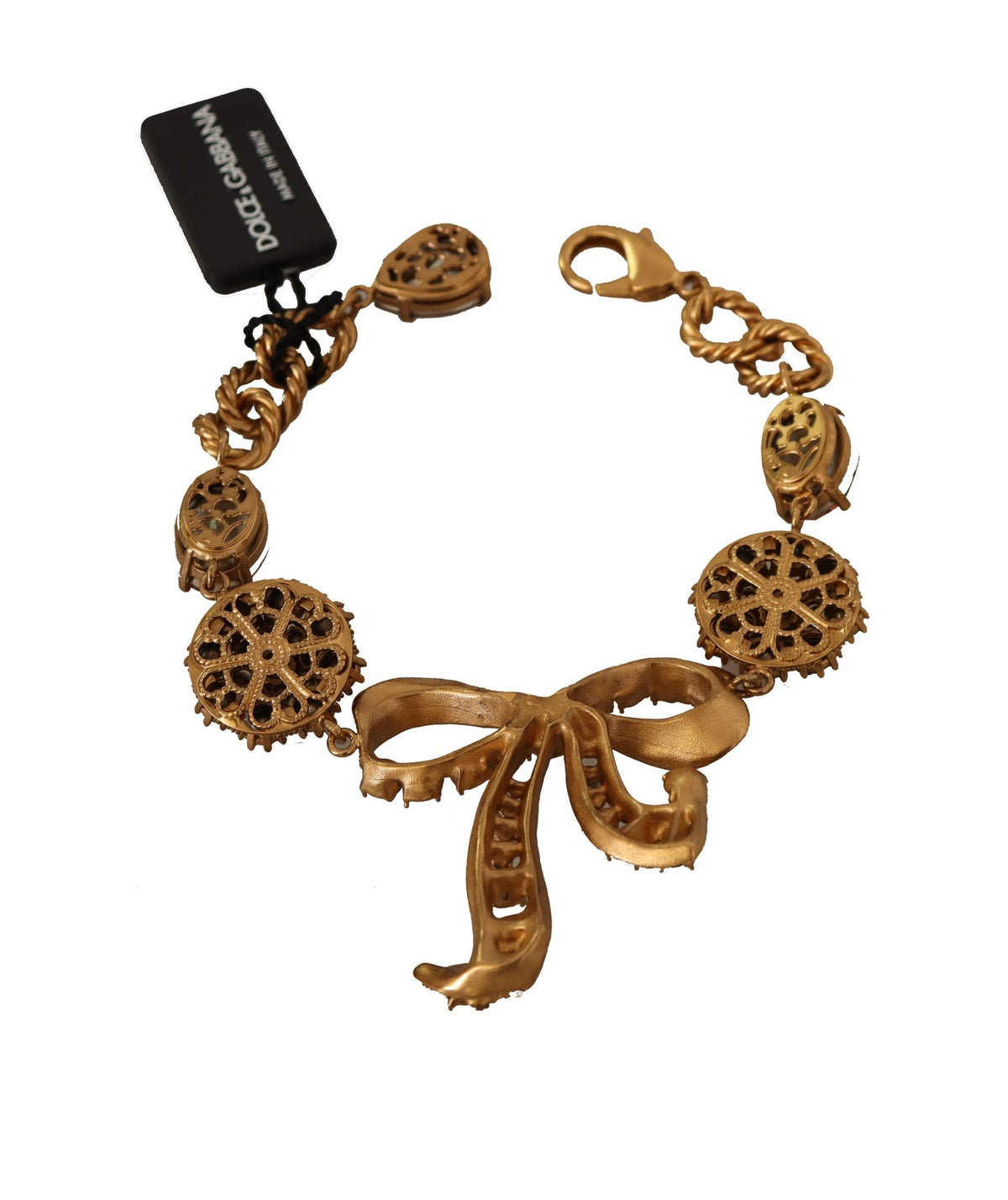 Pulsera elegante de oro con dijes de cristal de Dolce &amp; Gabbana