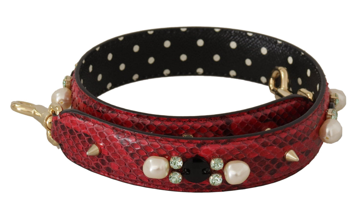 Bandoulière élégante en cuir de python rouge Dolce &amp; Gabbana