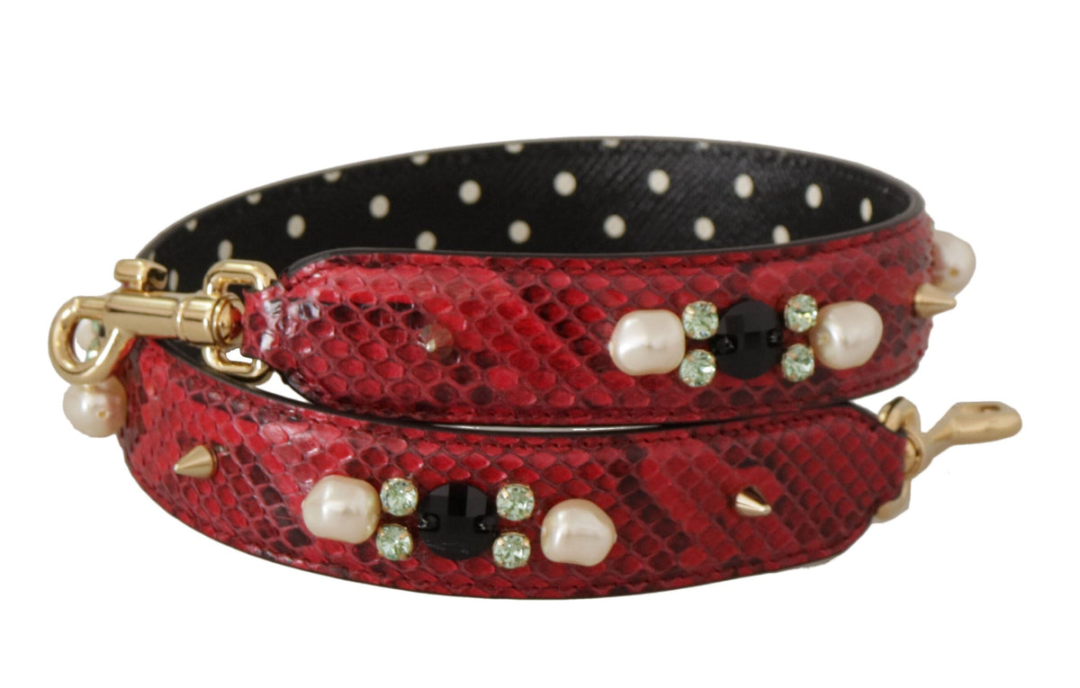 Bandoulière élégante en cuir de python rouge Dolce &amp; Gabbana