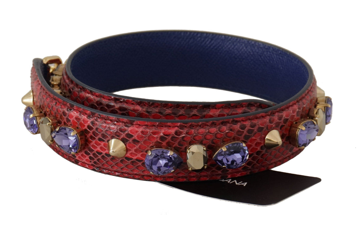 Bandoulière élégante en cuir de python rouge Dolce &amp; Gabbana