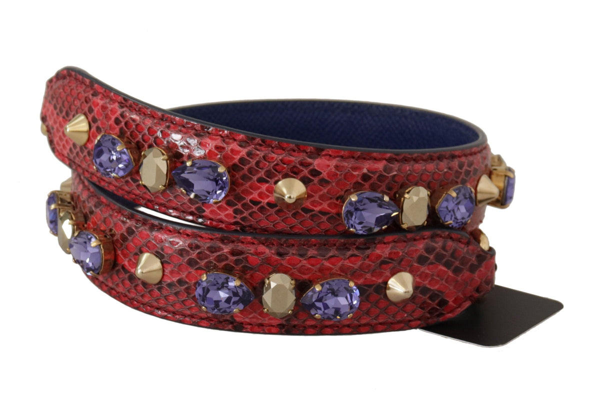 Bandoulière élégante en cuir de python rouge Dolce &amp; Gabbana