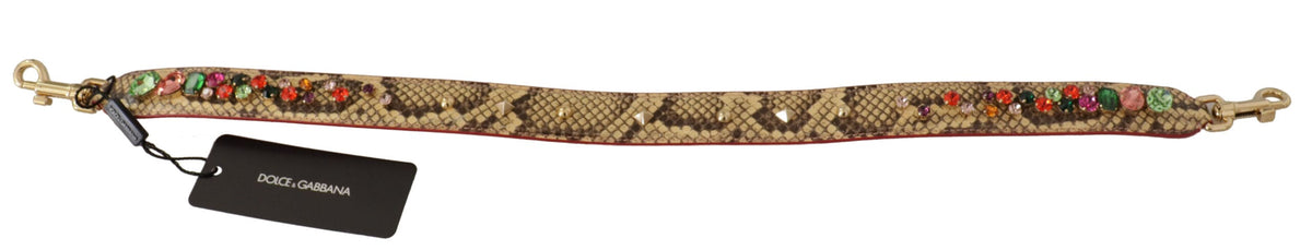 Bandoulière élégante en cuir de python beige Dolce &amp; Gabbana